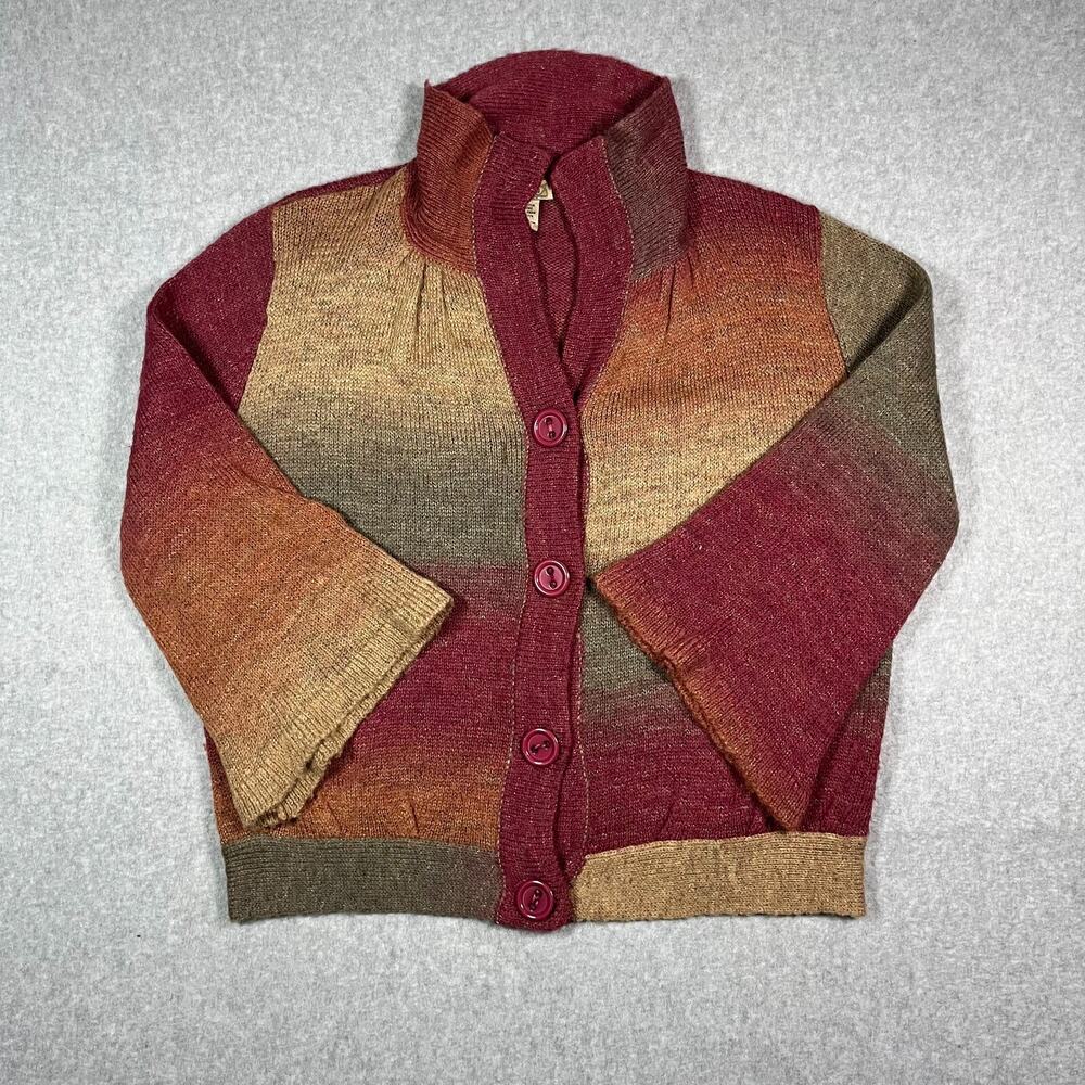 VTG Art and Soul Ombre Cardigan Sweater Women's Sz M Multicolor Flared Sleeve